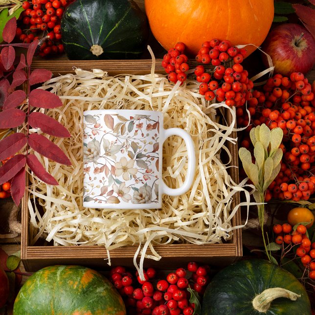 Herbstflorale rustikale Tasse (Von Creator hochgeladen)