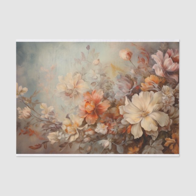 Herbstfloraler Erntedank Halloween Seidenpapier (Vorderseite)