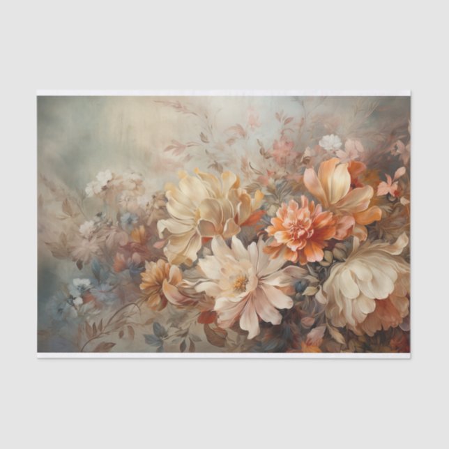 Herbstfloraler Erntedank Halloween Seidenpapier (Vorderseite)