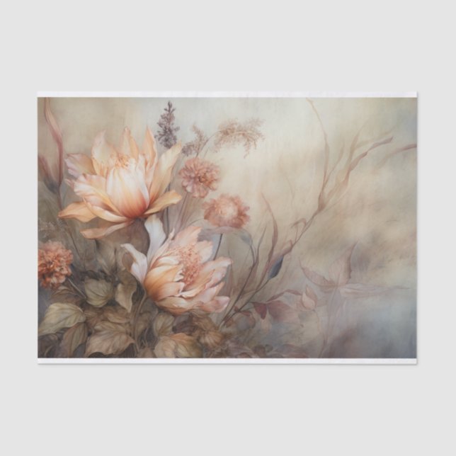 Herbstfloraler Erntedank Halloween Seidenpapier (Vorderseite)