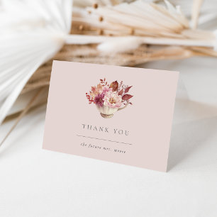 Herbstfloraler Teacup Herbst Brautparty Dankeskarte
