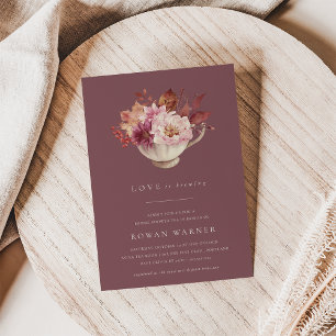Herbstfloraler Teacup Herbst Brautparty Tee Einladung