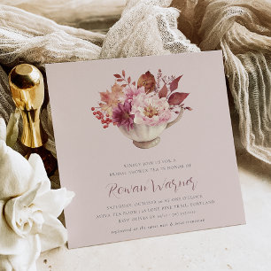 Herbstfloraler Teacup Herbst Brautparty Tee Einladung