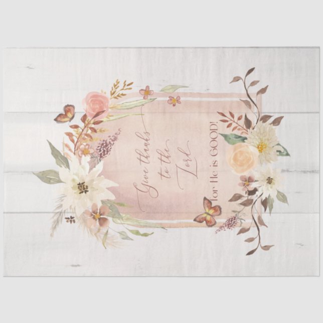 Herbstfloralfall Dank Lord Decoupage Seidenpapier (Vorderseite)