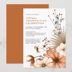 Herbstflorfolien Virtual Erntedank Dinner Einladung
