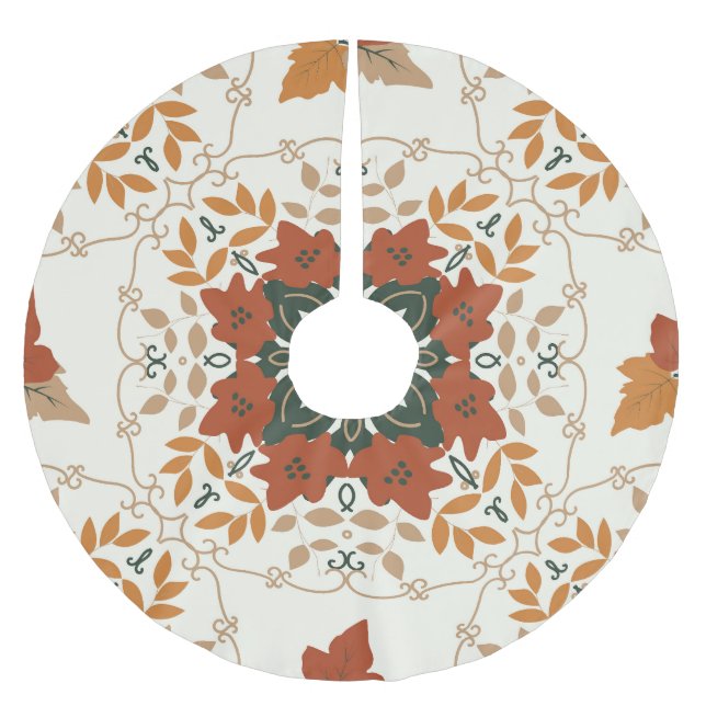 Herbstflüster: Bläsergeometrische Mischung Polyester Weihnachtsbaumdecke (Vorderseite)