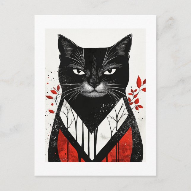 Herbstflüster: Katzen-Sammlung Postkarte (Vorderseite)