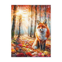 Herbstfox Wasserfarben Kunst