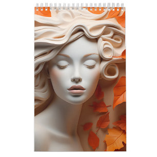 Herbstfrau Orange Liebhaber Herbstblätter Braun Tö Kalender