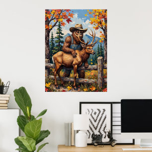 Herbstfreunde: Bigfoot und der Elch Poster
