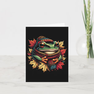 Herbstfrosch Herbstlaub Gemütliche Jahreszeiten Da Karte