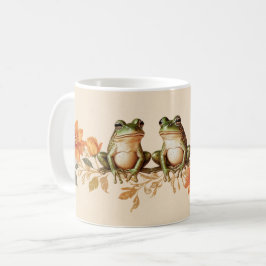 Herbstfrosche und florale Eleganz Kaffeetasse