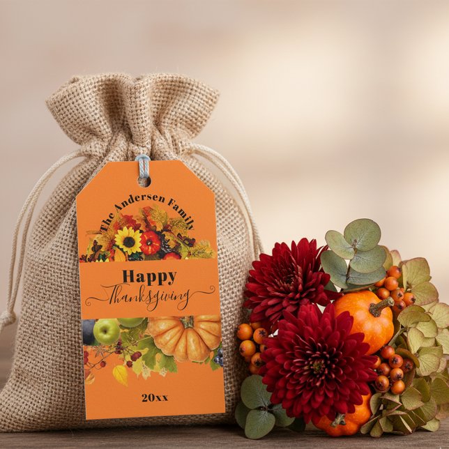 Herbstfrucht Blume und Blätterteiggebäck Geschenkanhänger (Von Creator hochgeladen)