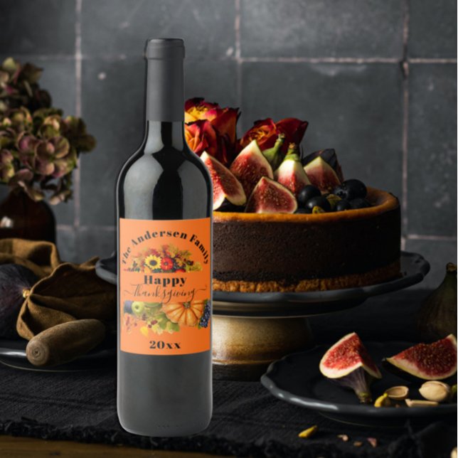 Herbstfrucht Blume und Blätterteiggebäck Weinetikett (Von Creator hochgeladen)