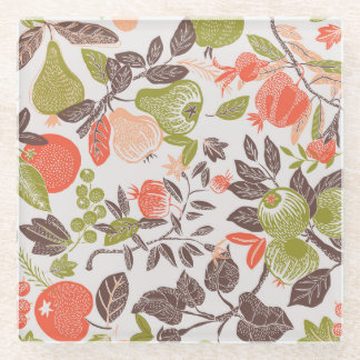 Herbstfrucht dekorative Fliesen Design. Glasuntersetzer