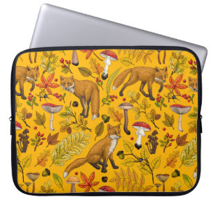 Herbstfüchse auf Orange Laptopschutzhülle