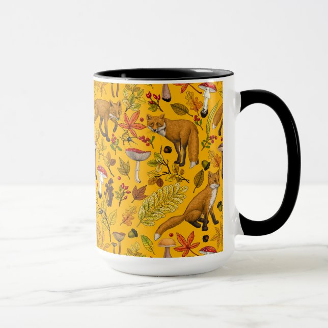 Herbstfüchse auf Orange Tasse (Rechts)