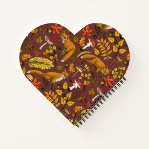 Herbstfüchse auf Schokoladenbraun Notizbuch