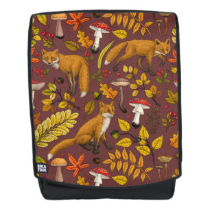 Herbstfüchse auf Schokoladenbraun Rucksack