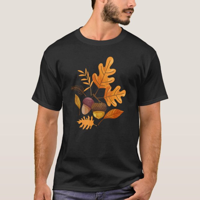 Herbstgänge und Acorns fallen für Frauen Thanksgiv T-Shirt (Vorderseite)