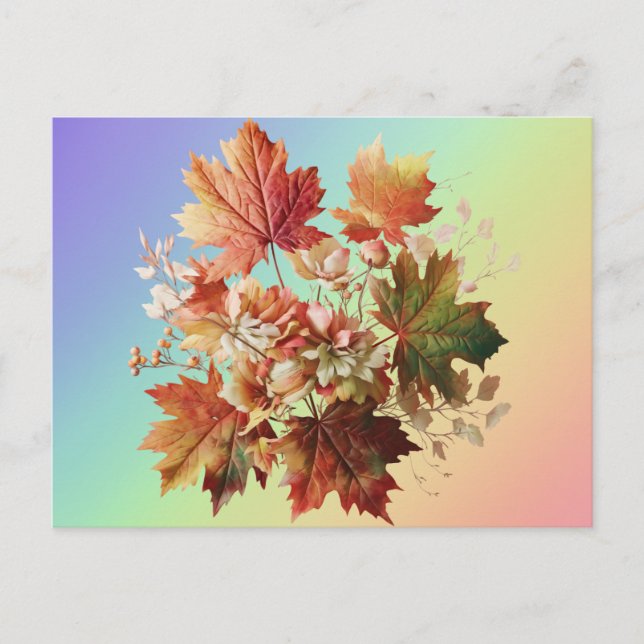 Herbstgänge und Blume im Herbst Bouquet Art Postkarte (Vorderseite)