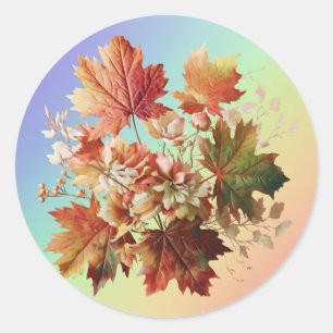 Herbstgänge und Blume im Herbst Bouquet Art Runder Aufkleber