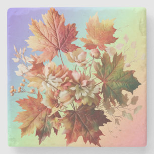 Herbstgänge und Blume im Herbst Bouquet Art Steinuntersetzer