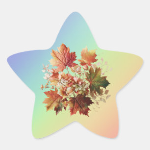 Herbstgänge und Blume im Herbst Bouquet Art Stern-Aufkleber