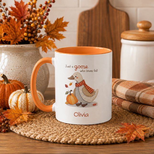 Herbstgans Whimsical Farmhouse Kaffee Tasse (Von Creator hochgeladen)