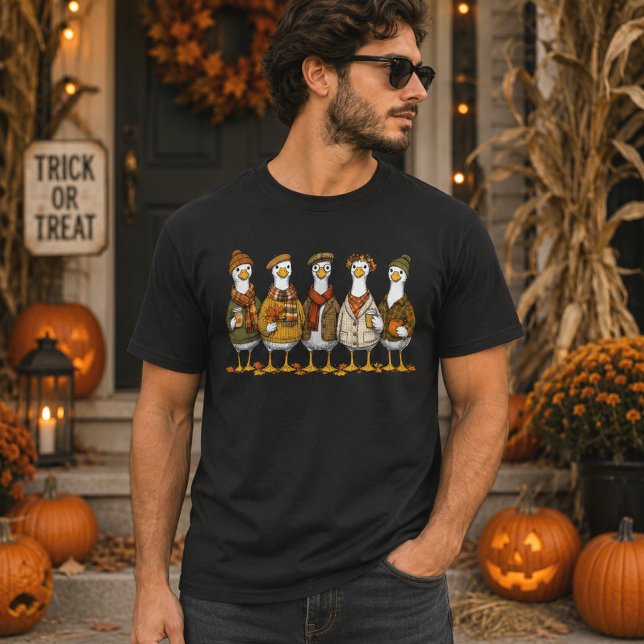 Herbstgänse Kuschelpullover Herren T-Shirt (Von Creator hochgeladen)