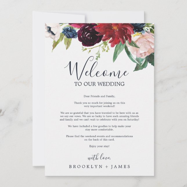 Herbstgarten Burgund Begrüßungsschreiben und Strec (Vorderseite)