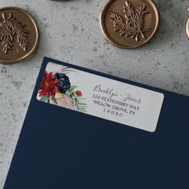 Herbstgarten | Burgund-Rücksendeadresse-Etikett