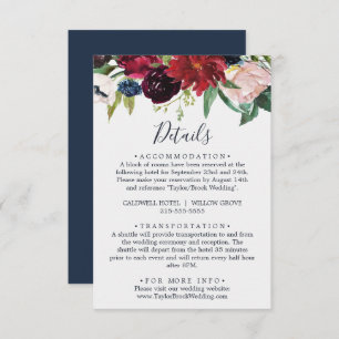 Herbstgarten   Burgundy Details Umschließungskarte Begleitkarte