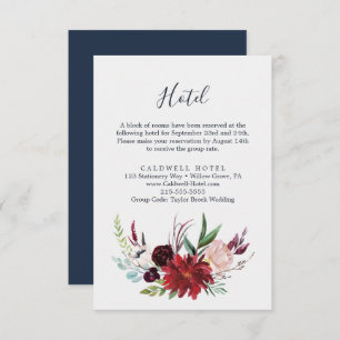 Herbstgarten   Burgundy Hotel Enclosure Card Begleitkarte