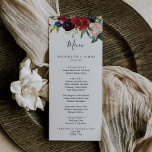 Herbstgarten | Burgundy Wedding Dinner Menu Menükarte<br><div class="desc">Die Karte des im Herbst weinbordeauxroten Hochzeitsmahles eignet sich perfekt für eine Hochzeit im Herbst. Das Blumendesign besticht durch atemberaubende Rosa-,  Rot-,  Navy- und Bordeaux-Blume,  Blumen und grüne Blätter in einem lebhaften Herbstbouquet. Diese Speisekarte kann für Hochzeitsfeiern,  Proben oder jede Veranstaltung verwendet werden.</div>