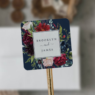 Herbstgarten Hochzeitsfahrer der Marine Quadratischer Aufkleber