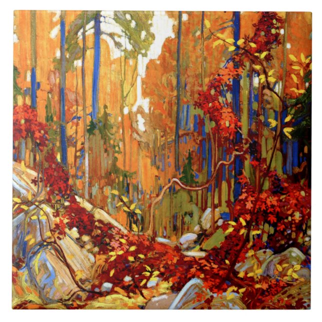 Herbstgarten, Kunst von Tom Thomson, Fliese (Vorderseite)