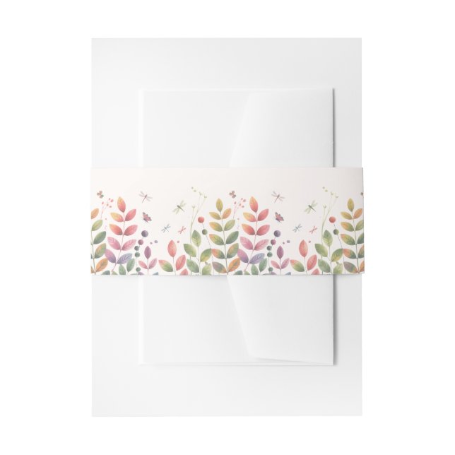 Herbstgarten mit Libellen Hochzeit Einladungsbanderole (Vorderseite Beispiel)