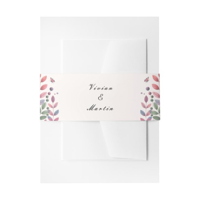 Herbstgarten mit Libellen Hochzeit Einladungsbanderole (Vorderseite Beispiel)