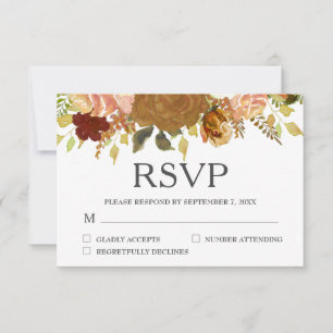 Herbstgarten Rustikale Blumen RSVP Karte