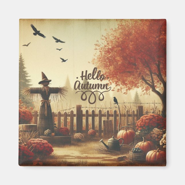 Herbstgarten und Schaukel Magnet (Vorne)