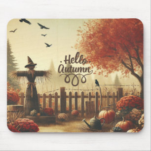 Herbstgarten und Schaukel Mousepad