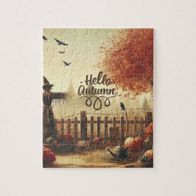 Herbstgarten und Schaukel Puzzle (Vertikal)