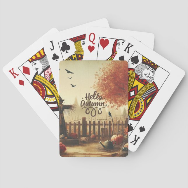 Herbstgarten und Schaukel Spielkarten (Rückseite)