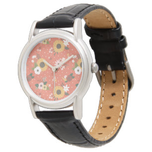 Herbstgartenmuster Armbanduhr