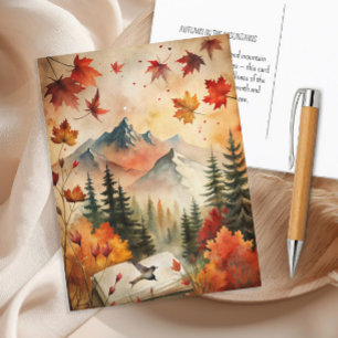 Herbstgebirge Herbstlaube Vintage Natur Postkarte