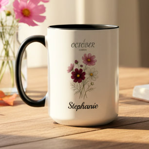 Herbstgeburtsblume Cosmos Geburtstag Tasse