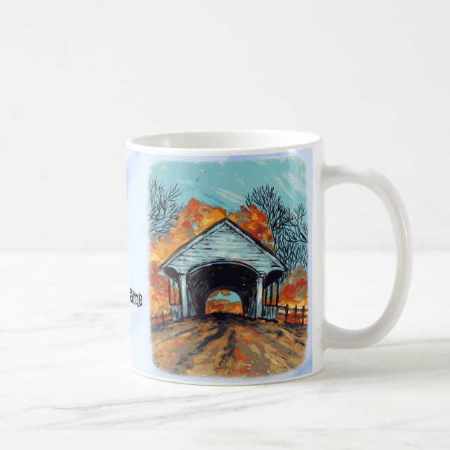 Herbstgedeckte Brücke Kaffeetasse (Rechts)