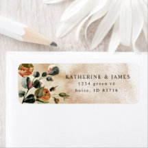 Herbstgefühl: elegante Rücksendeadresse mit Blumen