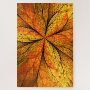 Herbstgefühl, moderne abstrakte fraktale Blume Puzzle